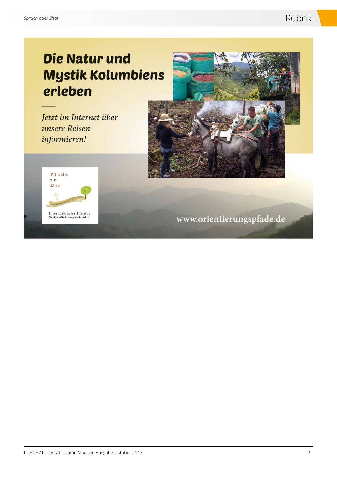 Kolumbien Spezial — Lebens|t|räume, Dezember 2017, Seite 2
