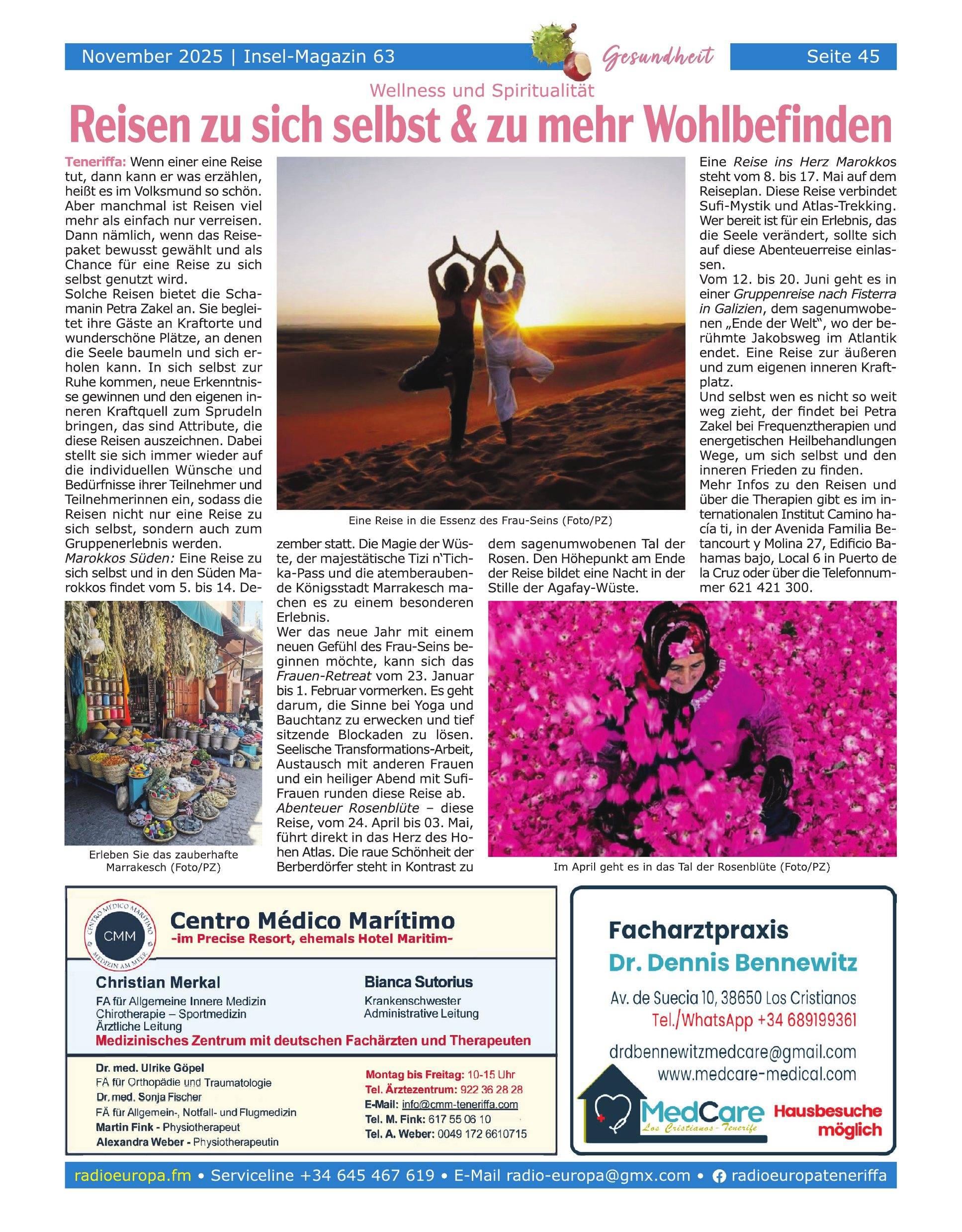 Ein Jahr Camino hacia ti — warum Puerto de la Cruz zum Ziel für ganzheitliche Gesundheit wird — Insel Magazin, Ausgabe 63, 2025, Seite 1
